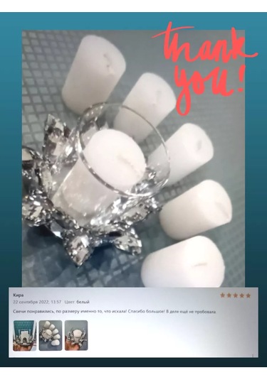 Kandlefo Beyaz Yaz Çubuğu Mumlar Seti 6 Adet. 210621558 Beyaz