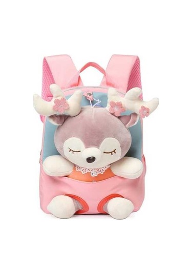 Didadodo Hcx Karikatür Peluş Bölünmüş Geyik Çocuklu Küçük Sırt Çantası Pembe