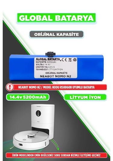 Neabot Nomo N2 Batarya 5200mah Li-ion Pil