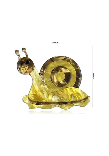 Blucome Yüksek Kalite Sevimli Canlı Salyangoz Broş Kadın El Yapımı Akrilik Salyangoz Böcek Nedensel Emniyet Pimleri Takı Aksesuarları Sarı