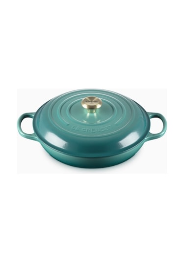Le Creuset Gourmet Profesyonel Lüks Döküm Tencere Turkuaz 28 Cm