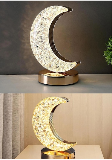 Dekoratif Ay Işığı Hilal Masa Lambası Usb Şarjlı Led Gece Lambası