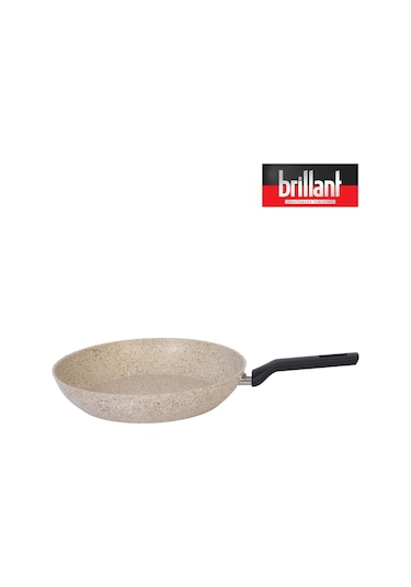 Brillant Lüks Granit 24 Cm Tava Yanmaz Yapışmaz Tava Krem