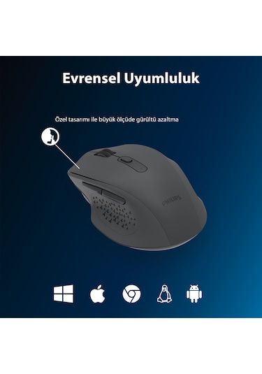 Philips SPK7547 Bluetooth Kablosuz Çift Modlu 4000DPI 7 Tuşlu Optik Mouse