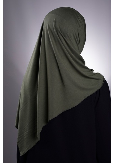 Haki Düz Klasik Şal Viskon Kumaş Likralı Penye 202101_09 Haki