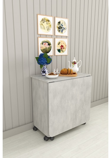 Asra Trend %100 Mdflam 105cm Mutfak Adası Yemek Masası Kahve Köşesi Ma-01 Retro Taş Retro Taş