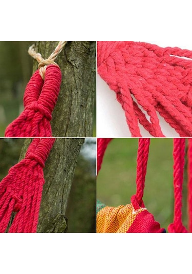 Kanvas Çantalı Hamak Çubuklu Mavi Çizgiler 190 x 80 CM Mavi