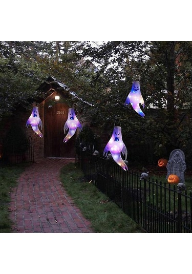 Cadılar Bayramı Partisi Ev Dekorasyonu Dış Mekan Aydınlatma Asılı Yaratıcı Led Cadılar Bayramı Süsleri Işıklı Hayalet Asılı Işık Aksesuarları S10 S Lambalı Çok Renkli