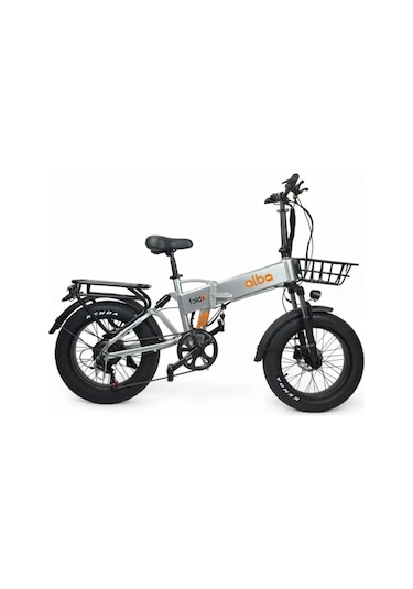 Alba Fold 3 Elektrikli Bisiklet 48w 10 Ah 480wh Batarya Kalın Lastik Gaz Kollu, 500watt Gri