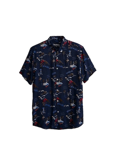Bad Bear Hector Erkek Lacivert Kısa Kollu Gömlek