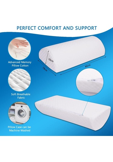 Geeksen Diz Yastığı - Bel, Boyun Ve Bacak Ağrıları İçin Ergonomik Hafıza Köpük Destek Yastığı Beyaz
