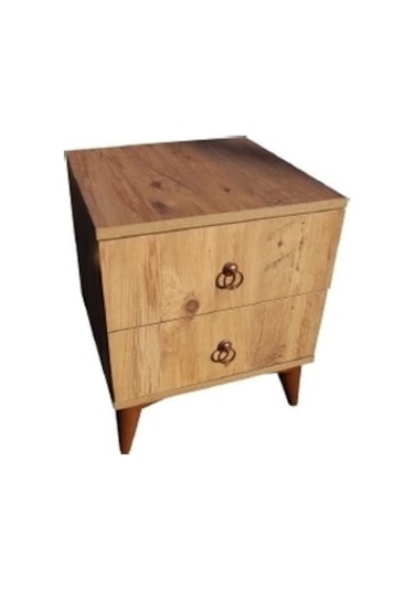 Komidin Çift Çekmeceli Atlantik Çam Lükens Ayaklı Kurulu