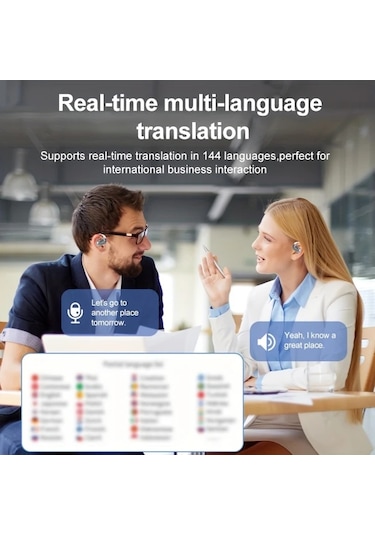 Xuweiwei Ourlıfe Beyaz Aı Ceviri Kulakliklar 144 Dil Gercek Zamanli Ceviri Seyahat Is Ve Calisma Icin Kablosuz