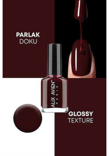 Alix Avien Bordo Oje 22 Yüksek Pigmentli Uzun Süreli Kalıcılık Hızlı Kuruma Nail Lacquer 22