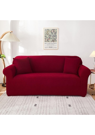 Kırmızı Polar Polar Streç Kanepe  Funda Kanepe Sandalye Kanepe Kılıfı  1 Seat 90-140cm