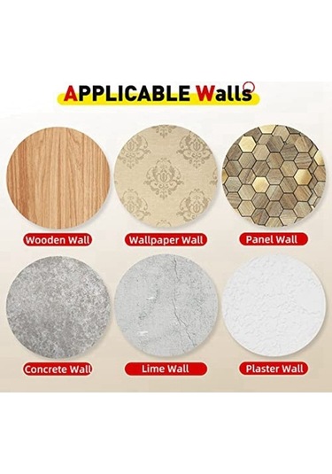 Dancemonkey Hasarlı Duvar Kancaları, Sıva/beton İçin, 40'lı Altın Set, Delme Yok Altın