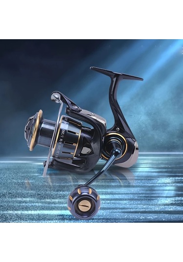 Motion003 1 Yüksek Dayanıklı Tam Metal Balıkçılık Makinesi Es3000 5000p 7000 Maks 9 98kg Çekiş Uzun Atış Spinning Tekerlek Derin Su Şık Siyah Altın Vurgular Tatiller İçin İdeal