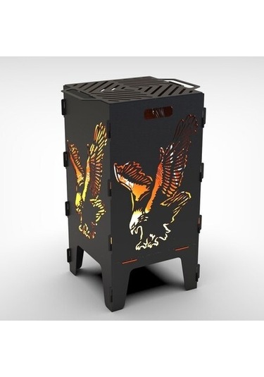 Kartal Desenli Ateş Çukuru Ve Portatif Mangal