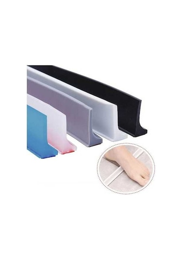 Pazly Banyo Sızdırmazlık Şeridi 200cm Gray, Su Bariyeri Kurulumu Kolay, Dayanıklı Malzeme Gri