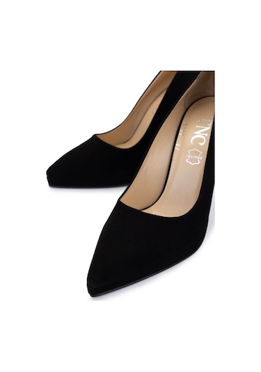 Tamer Tanca Kadın Hakiki Deri Siyah Süet Topuklu Ayakkabı 815 9382 Bn Ayk Y25 Sıyah Suet Siyah Süet