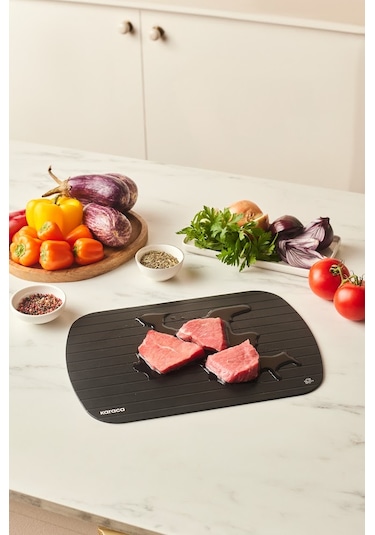 Karaca Mutfaksever Defrozlu Buz Çözücü Kesme Tahtası 35 Cm Siyah