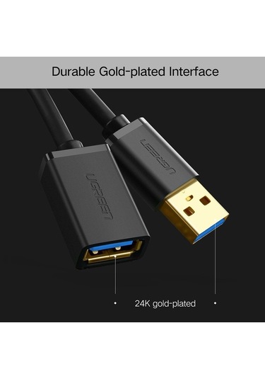 Ebitda Ugreen 3m Usb 3.0 Erkek Uzatma Kablosu, Hızlı Veri Senkronizasyonu, Dayanıklı Altın Kaplama, Süper Hızlı İletim