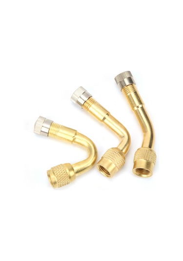 Lemestar Lastik Valfi Uzatıcı Seti 3'lü - 45 90 135 Açıları, Bakır Malzeme, Hava Tıkanıklığı Önleyici, Motosiklet Bisiklet Uyumlu