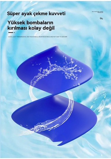 Aurora Çocuk Silikon Düz Kapak Su Geçirmez Düz Renk Büyük Meşap Kasımavi Mavi