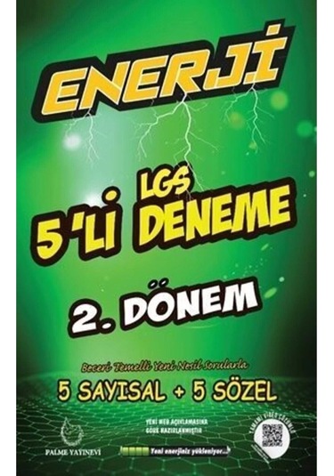 Palme Yayıncılık 8. Sınıf Enerji LGS 5'li 2.dönem Deneme