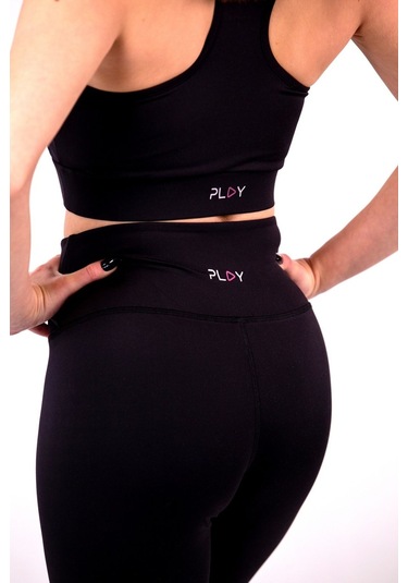 Polyester Siyah Normal Bel Fitted Basic Sporcu Tayt SiYAH