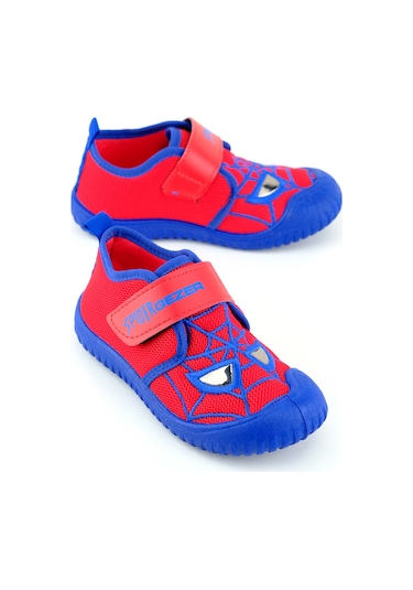 Gezer Erkek Çocuk Yazlık Keten Rahat Taban Tek Cırt Cırtlı Ayarlanabilir Ev Bahçe Okul Kreş Günlük A Kırmızı