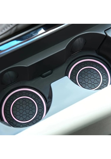 Zhanglei001 2 Adet Pvc Çift Halka Araç Bardaklığı Tabanı - Kırmızı, Kaymaz, Toz Geçirmez, Evrensel Kırmızı