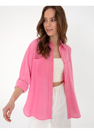 Pierre Cardin Kadın Açık Pembe Gömlek Desenli 50313128-vr078 Açık Pembe