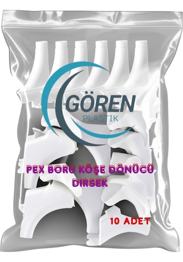 Pex Boru Köşe Dönücü Dirsek 10'lu Paket - Yerden Isıtma Ve Kalorifer Tesisatı İçin