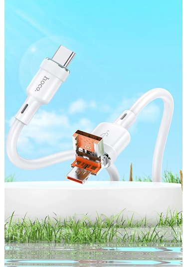 Hoco. U131 1.2m 2in1 Usb Ve Type-c To Type-c Şarj Data Kablosu - Gri