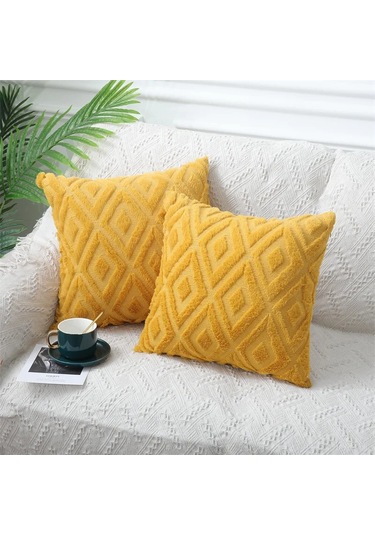 Olanly Yumuşak Minder Örtüsü 45x45 Peluş Yastık Kılıfı Rahat Ev Dekor Atmak Yellow 45x45cm Yellow
