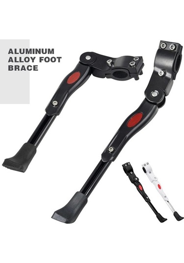 Pazly 1pc Ayarlanabilir Bisiklet Yan Kickstand Kiti, Yol Ve Dağ Bisikleti İçin, Alüminyum Alaşım, Siyah, Uzunluk 34.5-40cm, 24-27 Tekerlek Siyah
