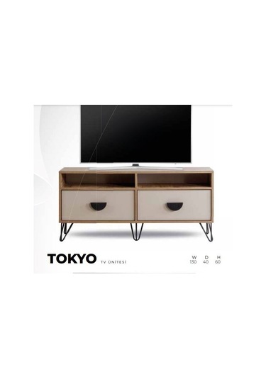Tokyo Tv Ünitesi Beyaz  - Ceviz