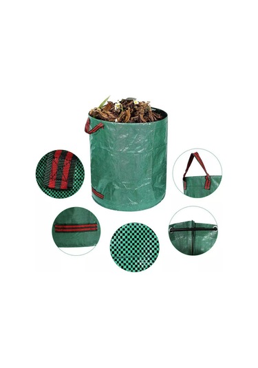 Monyee Yeniden Kullanılabilir Ağır Duty Bahçe Çöp Torbası - 120l Yeşil Polipropilen Yaprak/atık Toplama Ve Saklama Çantası
