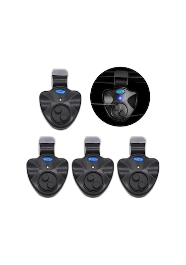 Elektronik Balıkçılık Bite Alarmı Sesli Led Işık Göstergeli Balık Isırığı Alarmları - 4 Adet