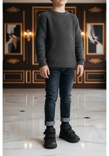 Muggo Nemo Çift Cırtlı Unısex Çocuk Bot Siyah