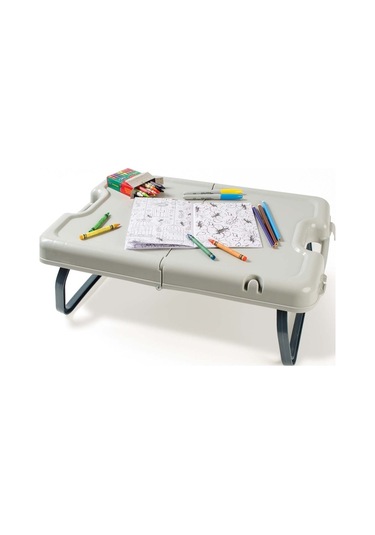 Çok Amaçlı Katlanır Masa Piknik Masası Saklama Masası Beyaz - Siyah