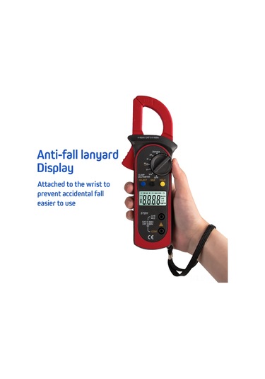 Lemestar Kırmızı Aneng St201 Klem Ampermetre: Dijital Multimetre, Akım-gerilim Ölçer, Depolama Çantası, Pil Hariç
