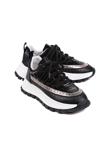 Stato Regina Kalın Tabanlı Şık Günlük Kadın Sneaker Siyah