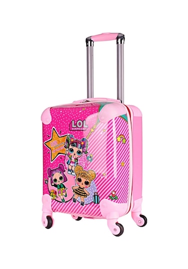 Premium Pembe Abs Çocuk Valizi Çok Renkli