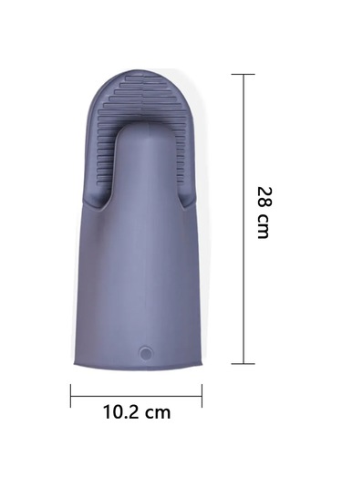 Maiyame Tekli Silikon Isı Yalıtkan Eldiven - 28cm X 10.2cm, -40 C 230 C Sıcaklığa Dayanıklı, Su Geçirmez Ve Kaymazdir Gri EP83