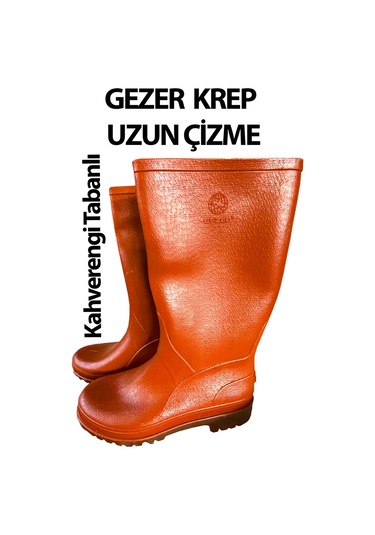 Gezer Krep Uzun Çizme Kahverengi Tabanlı