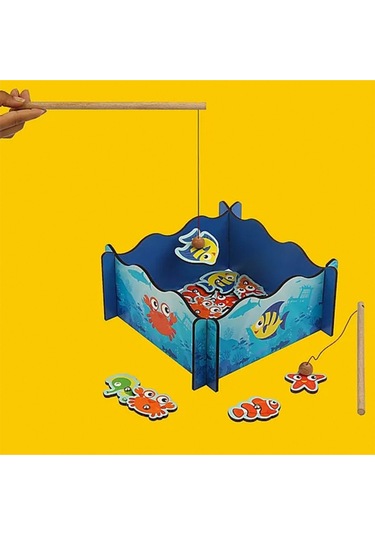 Calimera Toys Havuzlu Ahşap Balık Yakalama Oyunu Oltalı