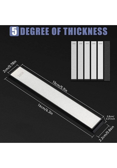 Ximistore9 Mutfak Bıçak Taslağı Seti 5 Parça: 240/320/400/600/1000 Tane, Tabanlı Zımpara Taşları Diğer