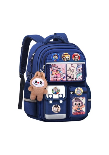 Sınır Ötesi Yeni Karikatür Labu Çocuk Okul Çantası Lacivert Büyük Boy